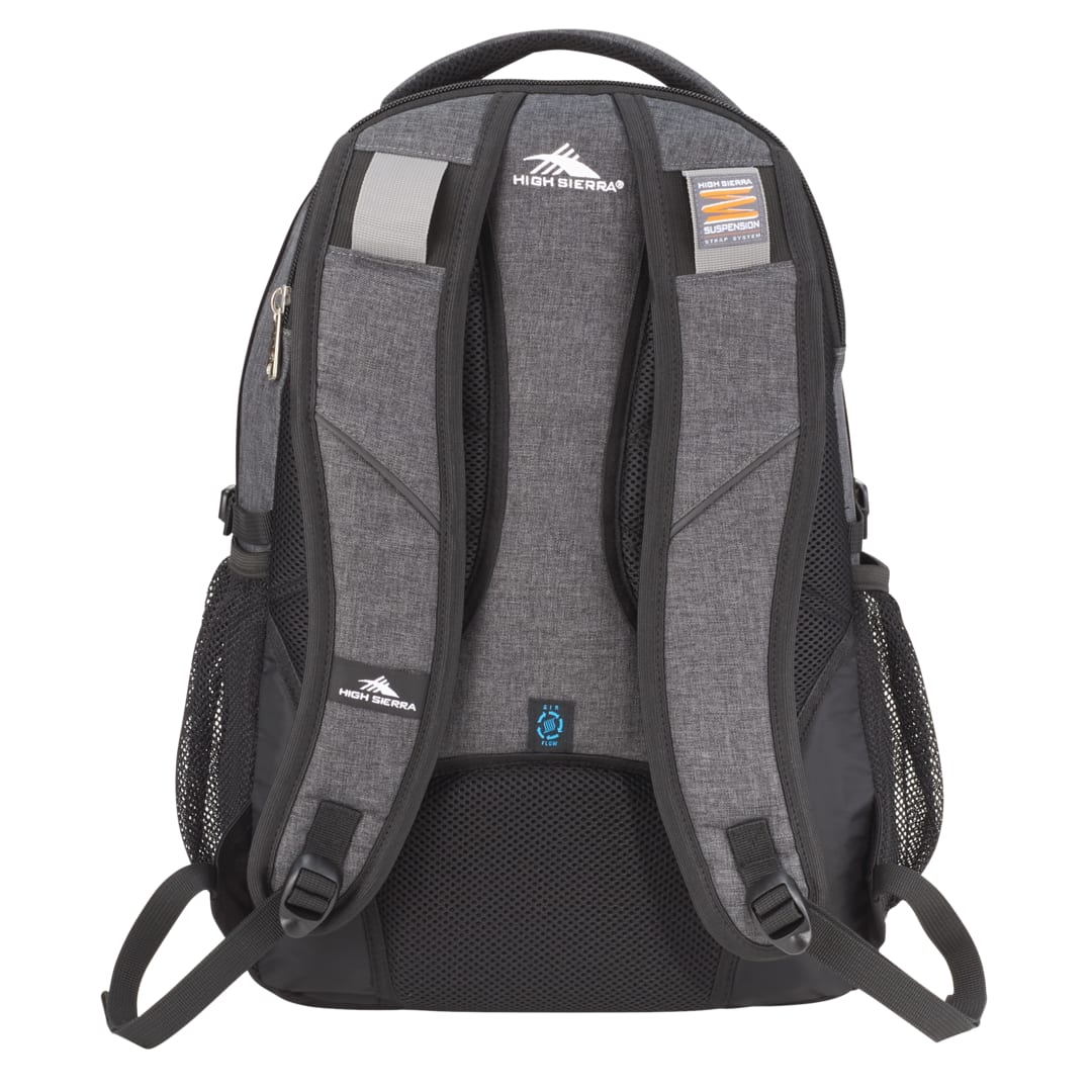 Rear View of Gray High Sierra Swerve 17" Computer Backpack