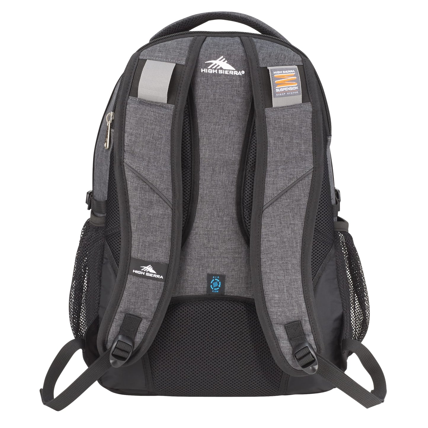 Rear View of Gray High Sierra Swerve 17" Computer Backpack