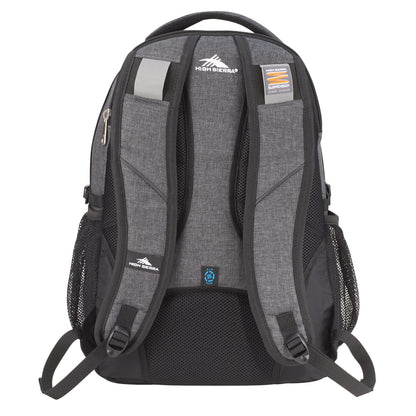 Rear View of Gray High Sierra Swerve 17" Computer Backpack