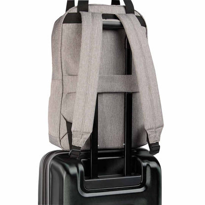 Rear View of Gray Lanier Recycled 15" Laptop Backpack plain