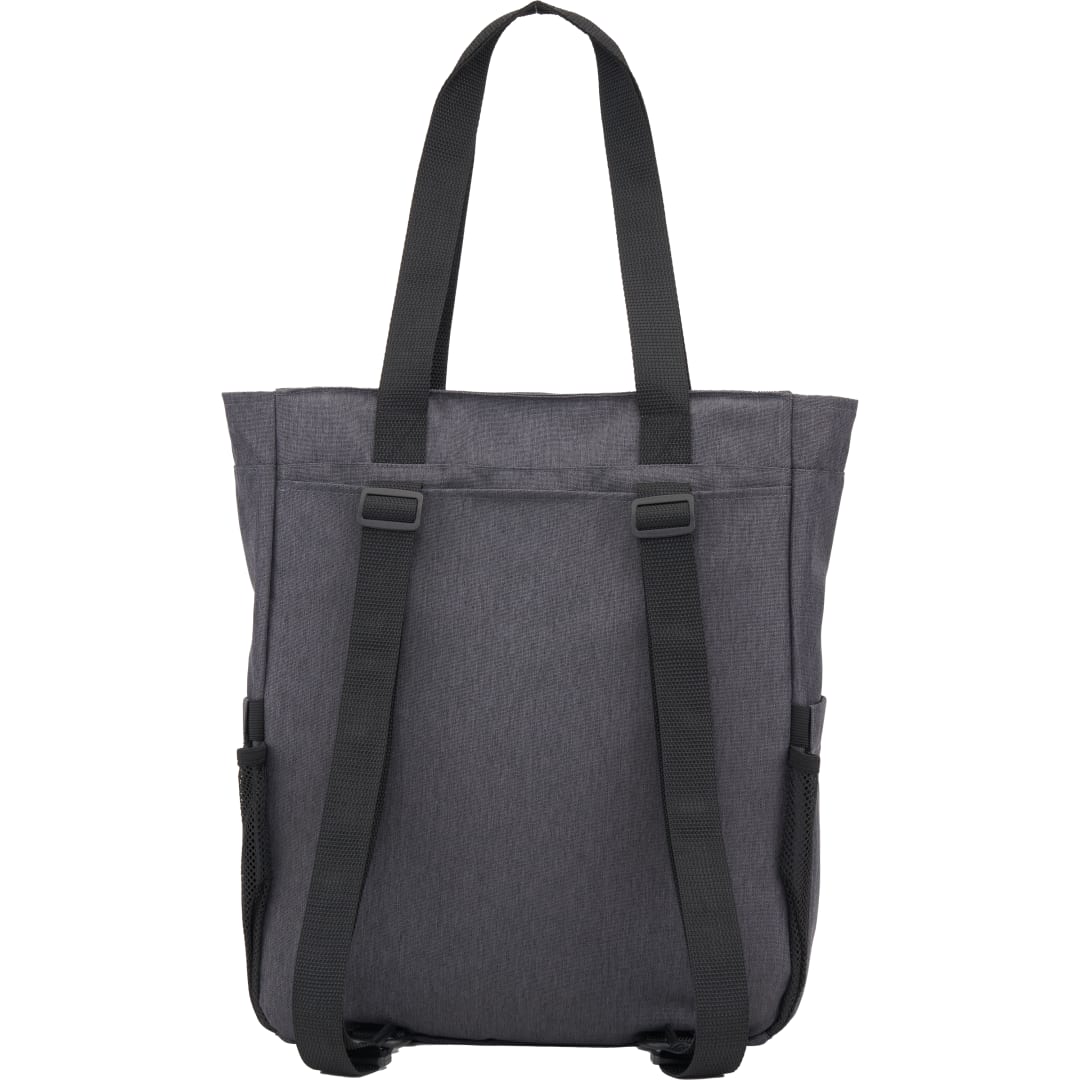 Rear View of Gray Luna RPET Convertible Backpack Tote plain