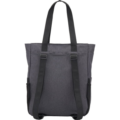 Rear View of Gray Luna RPET Convertible Backpack Tote plain