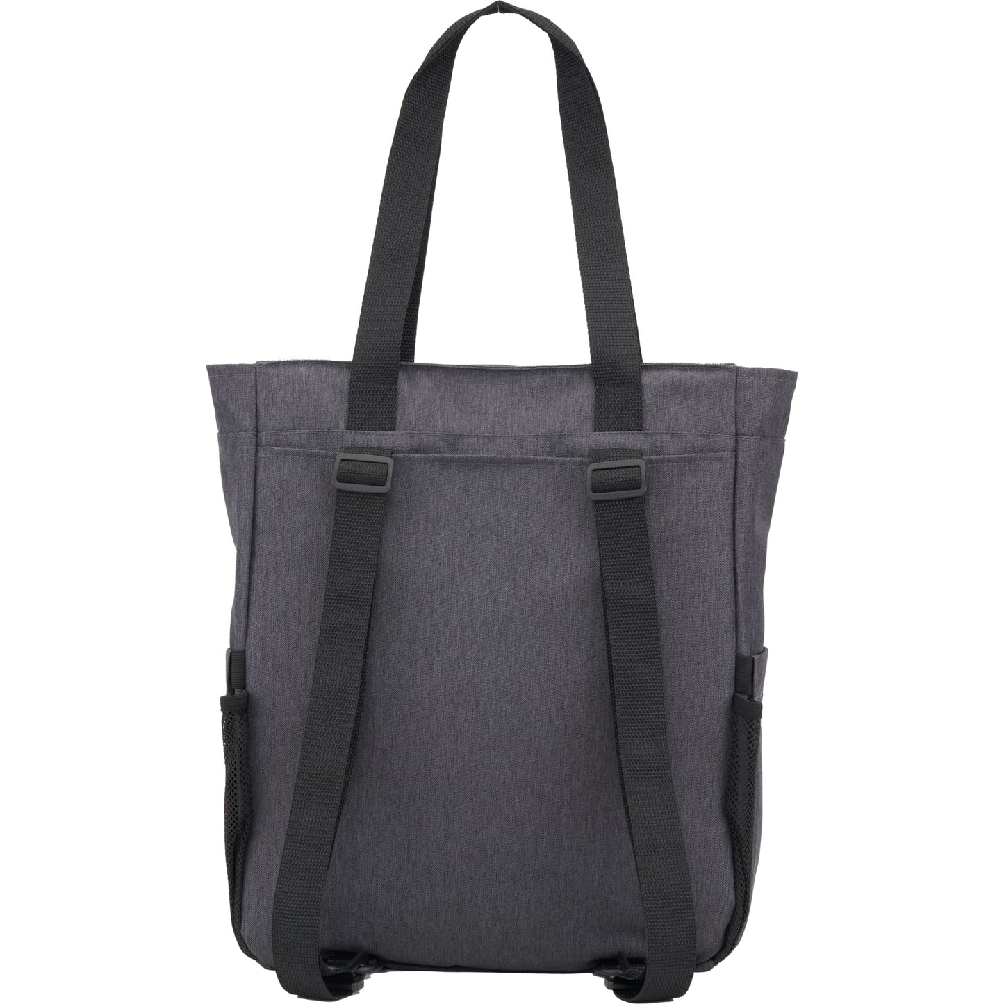 Rear View of Gray Luna RPET Convertible Backpack Tote plain