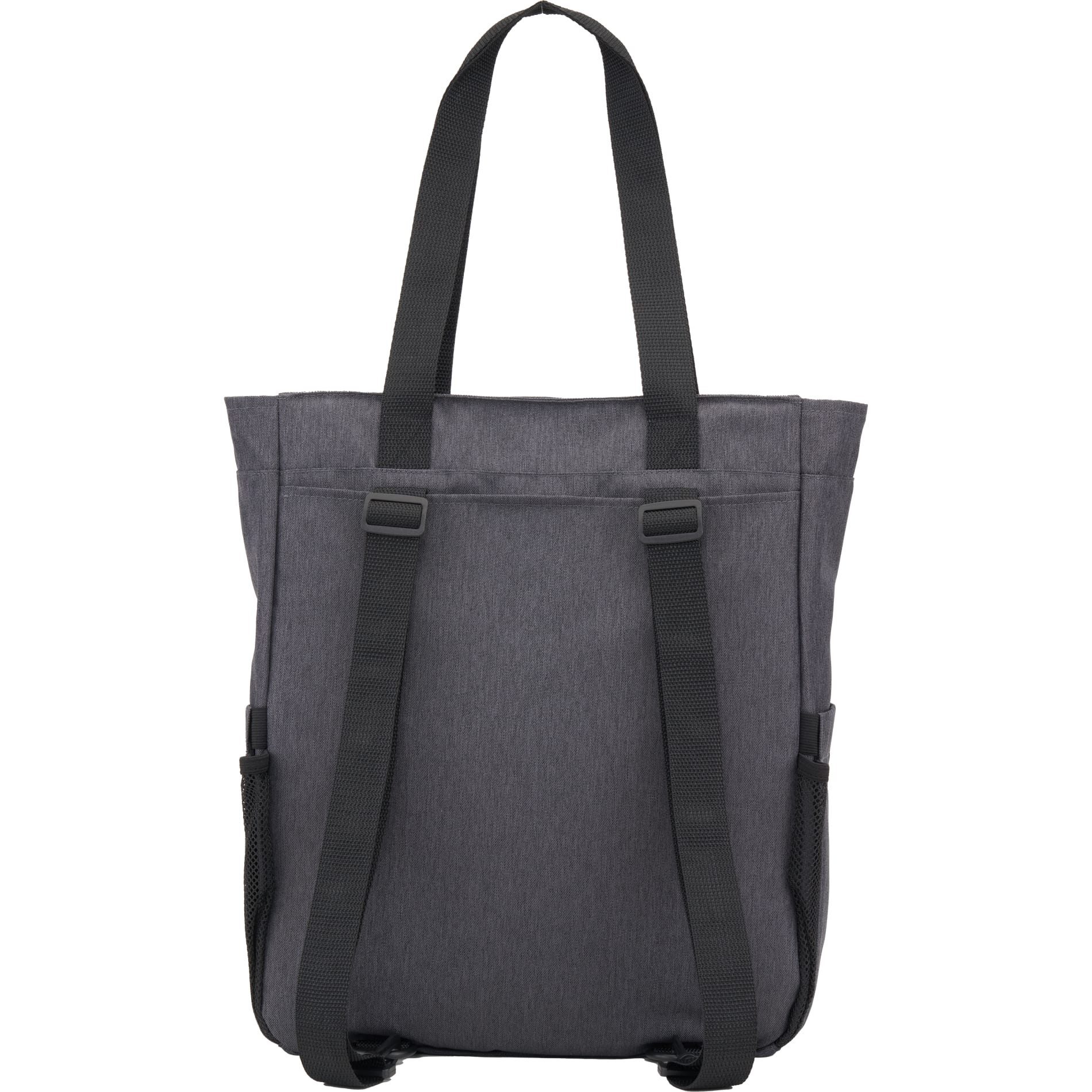 Rear View of Gray Luna RPET Convertible Backpack Tote plain