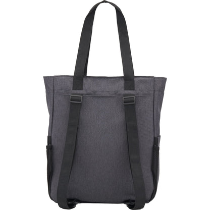 Rear View of Gray Luna RPET Convertible Backpack Tote plain