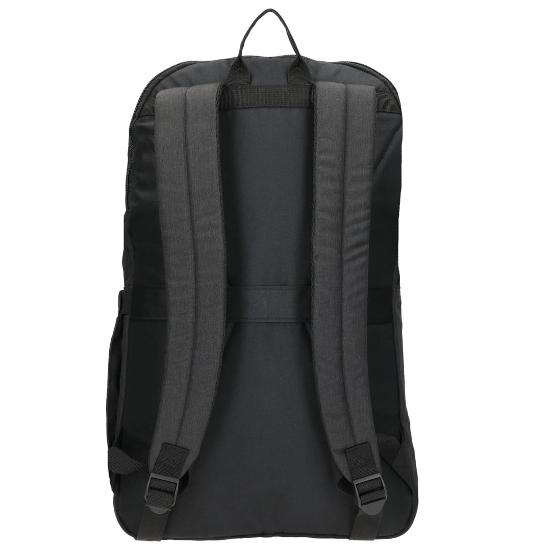 Rear View of Gray Merchant & Craft Recycled 15" Laptop Backpack plain