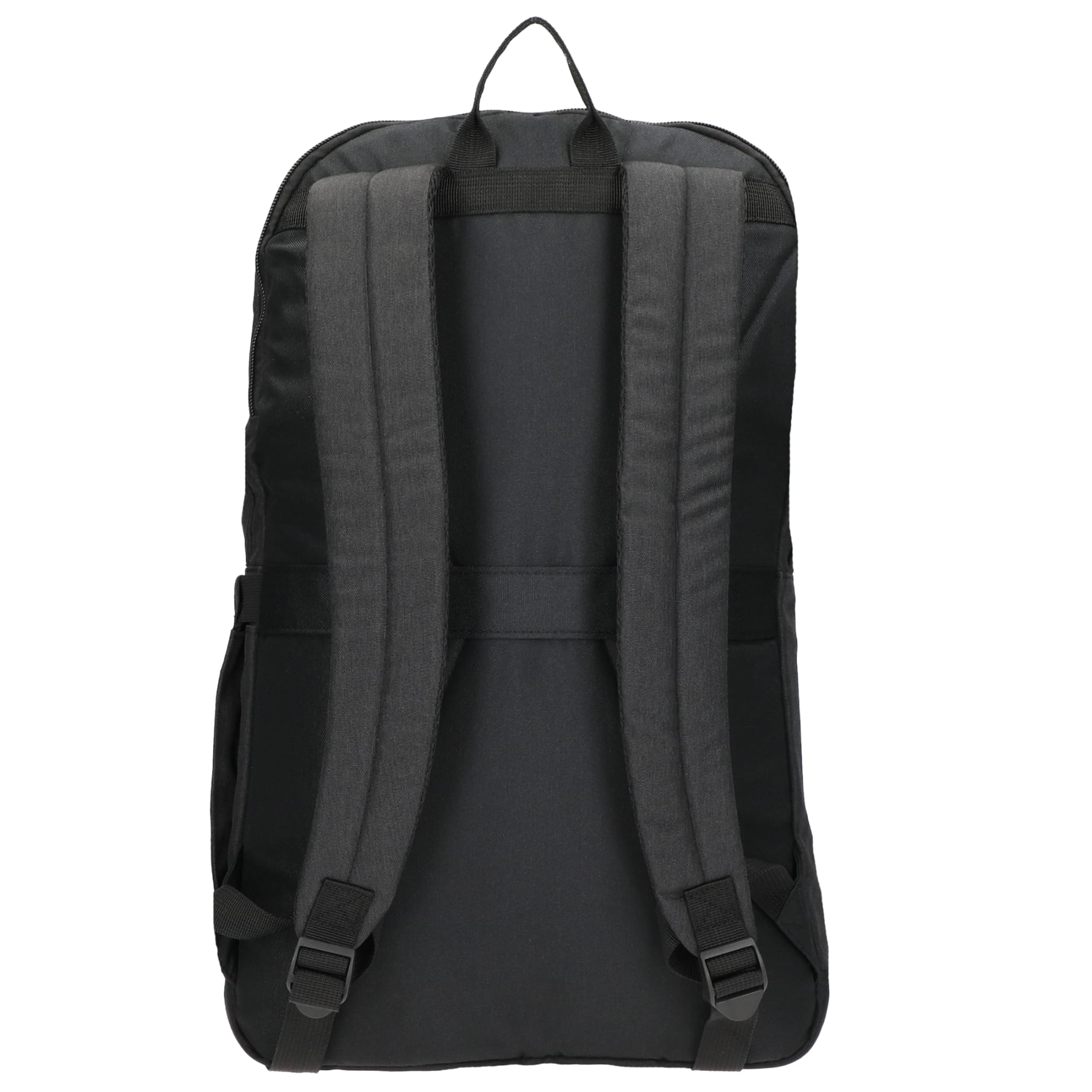 Rear View of Gray Merchant & Craft Recycled 15" Laptop Backpack plain