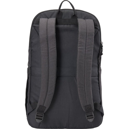 Rear View of Gray Merchant & Craft Recycled 17" Laptop Backpack plain