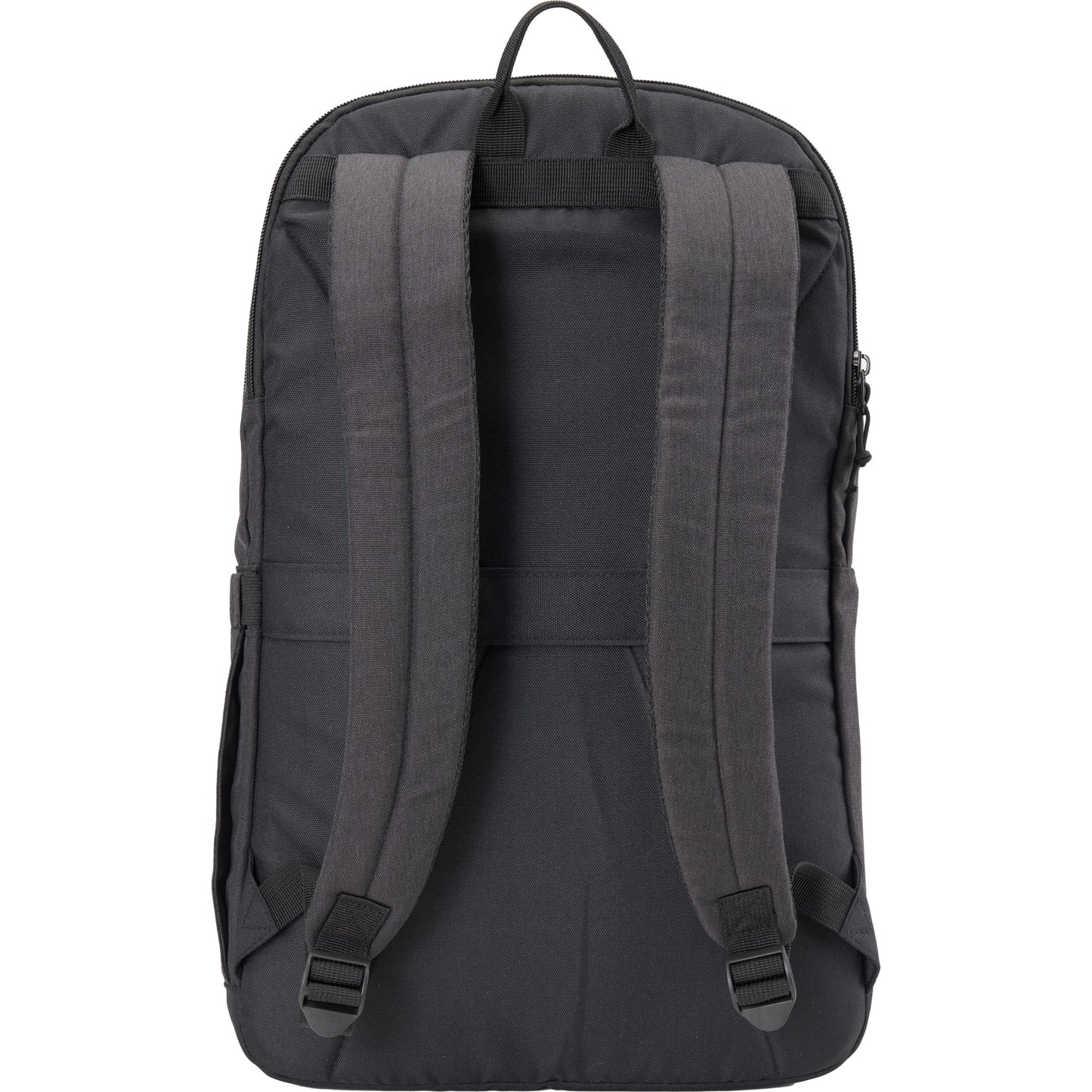Rear View of Gray Merchant & Craft Recycled 17" Laptop Backpack plain