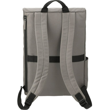 Rear View of Gray Merritt Recycled 15" Computer Backpack