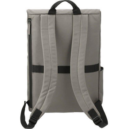 Rear View of Gray Merritt Recycled 15" Computer Backpack