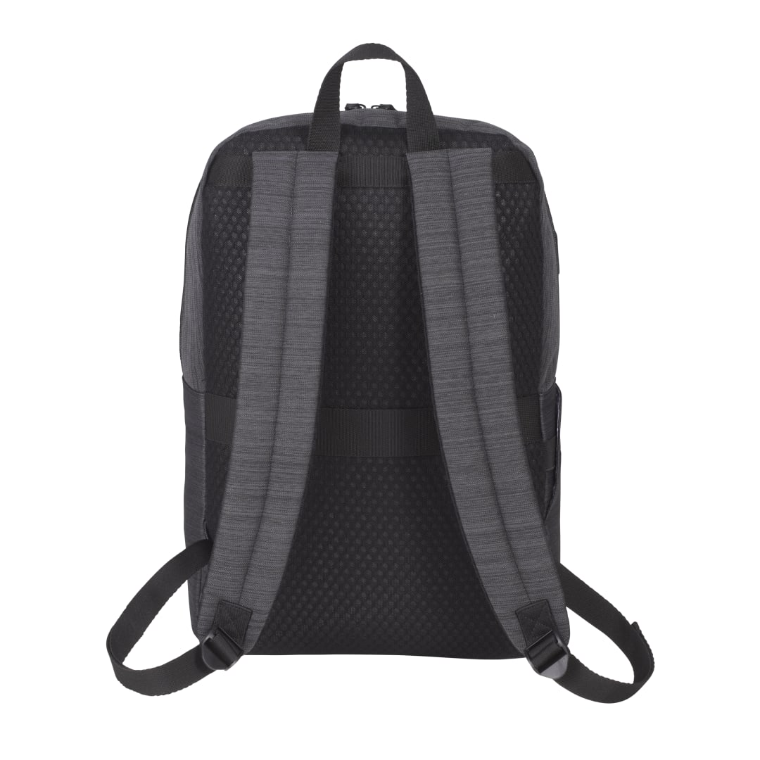 Rear View of Gray NBN Whitby Slim 15" Computer Backpack w/ USB Port