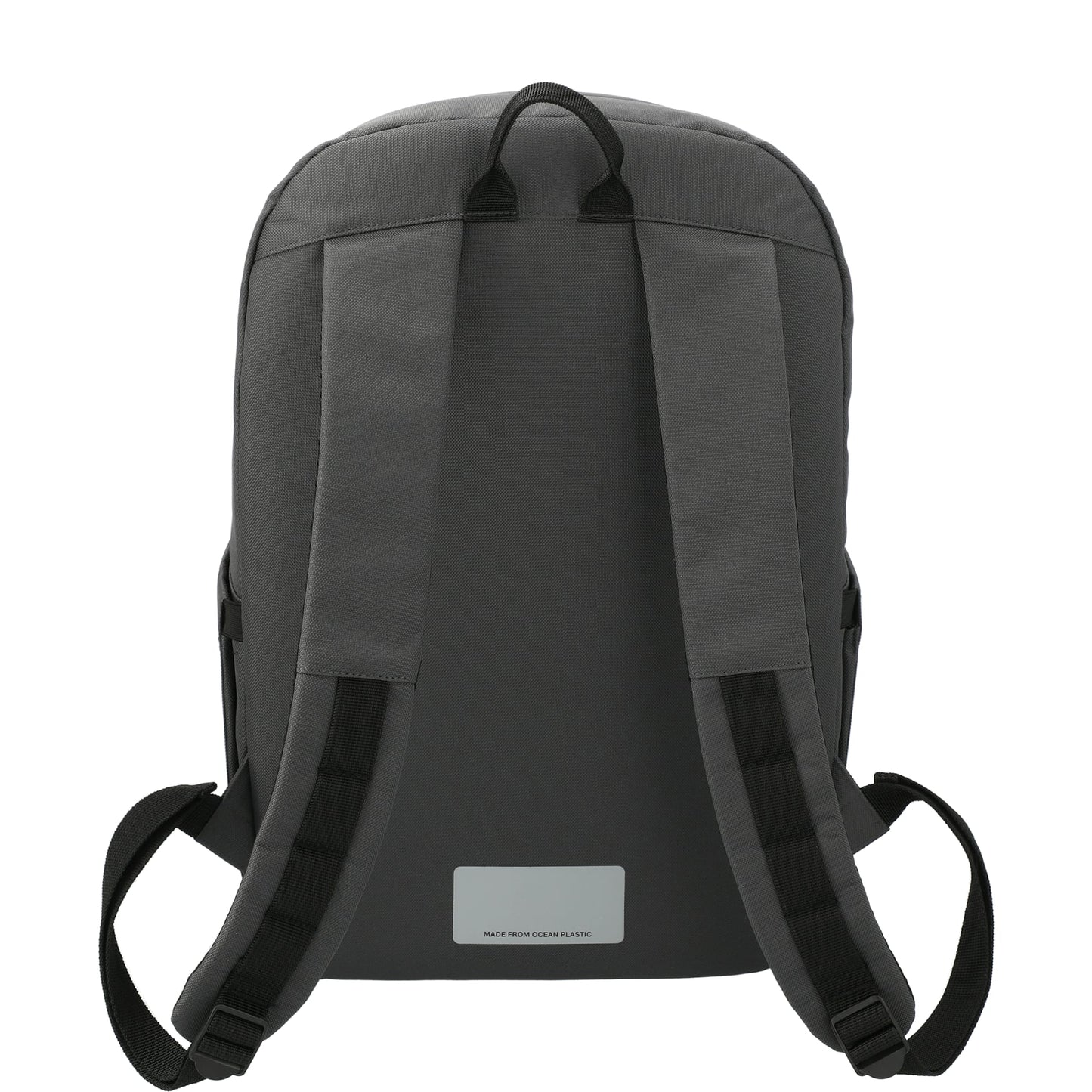 Rear View of Gray Repreve® Ocean Commuter 15" Computer Backpack