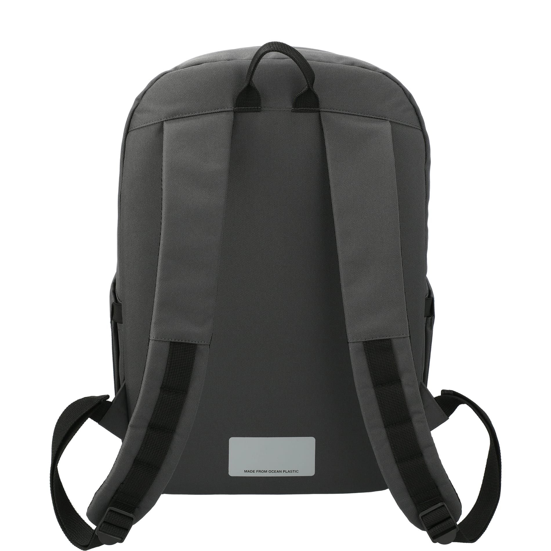 Rear View of Gray Repreve® Ocean Commuter 15" Computer Backpack