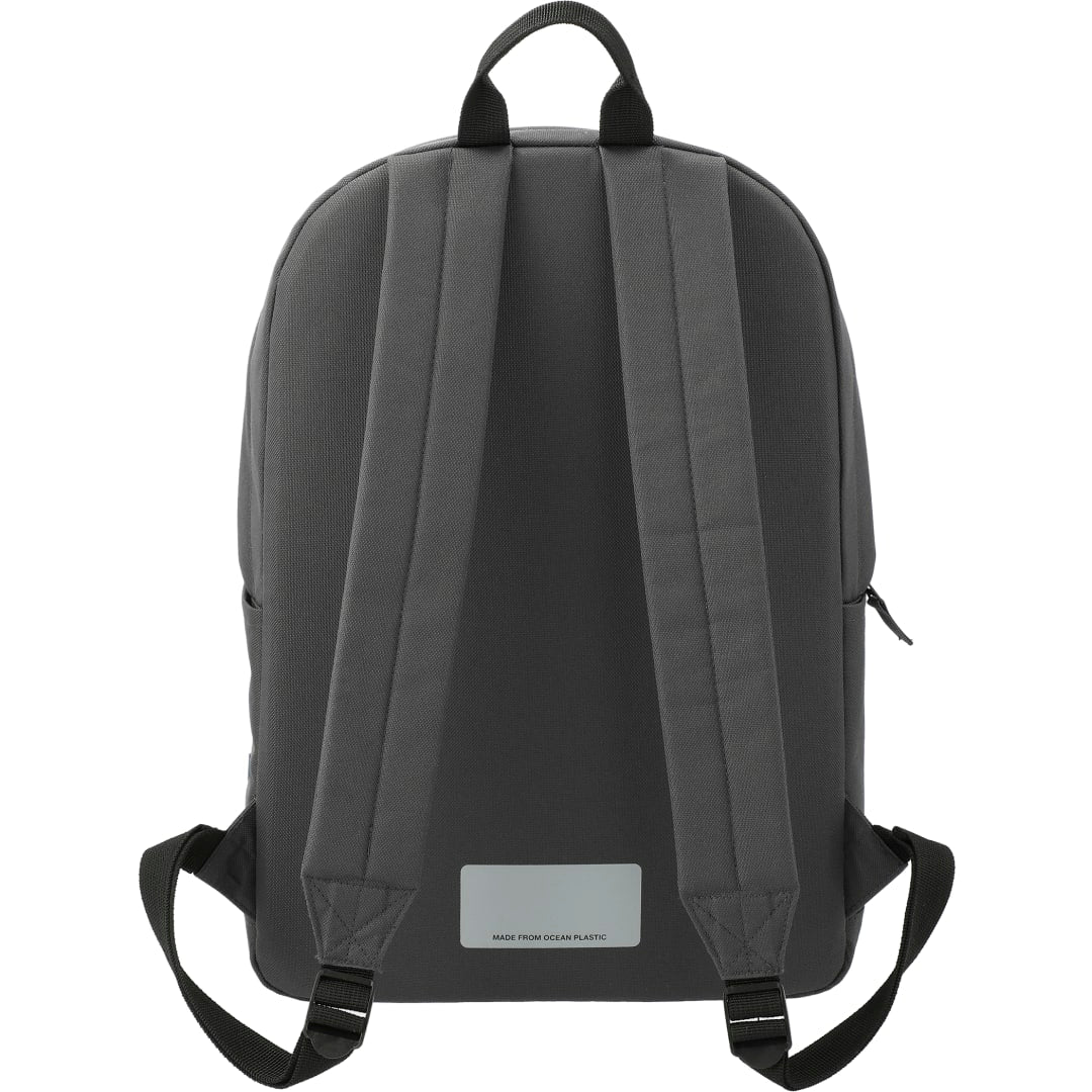 Rear View of Gray Repreve® Ocean Everyday 15" Computer Backpack