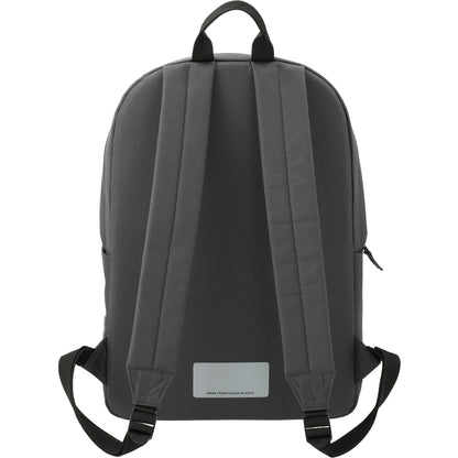 Rear View of Gray Repreve® Ocean Everyday 15" Computer Backpack