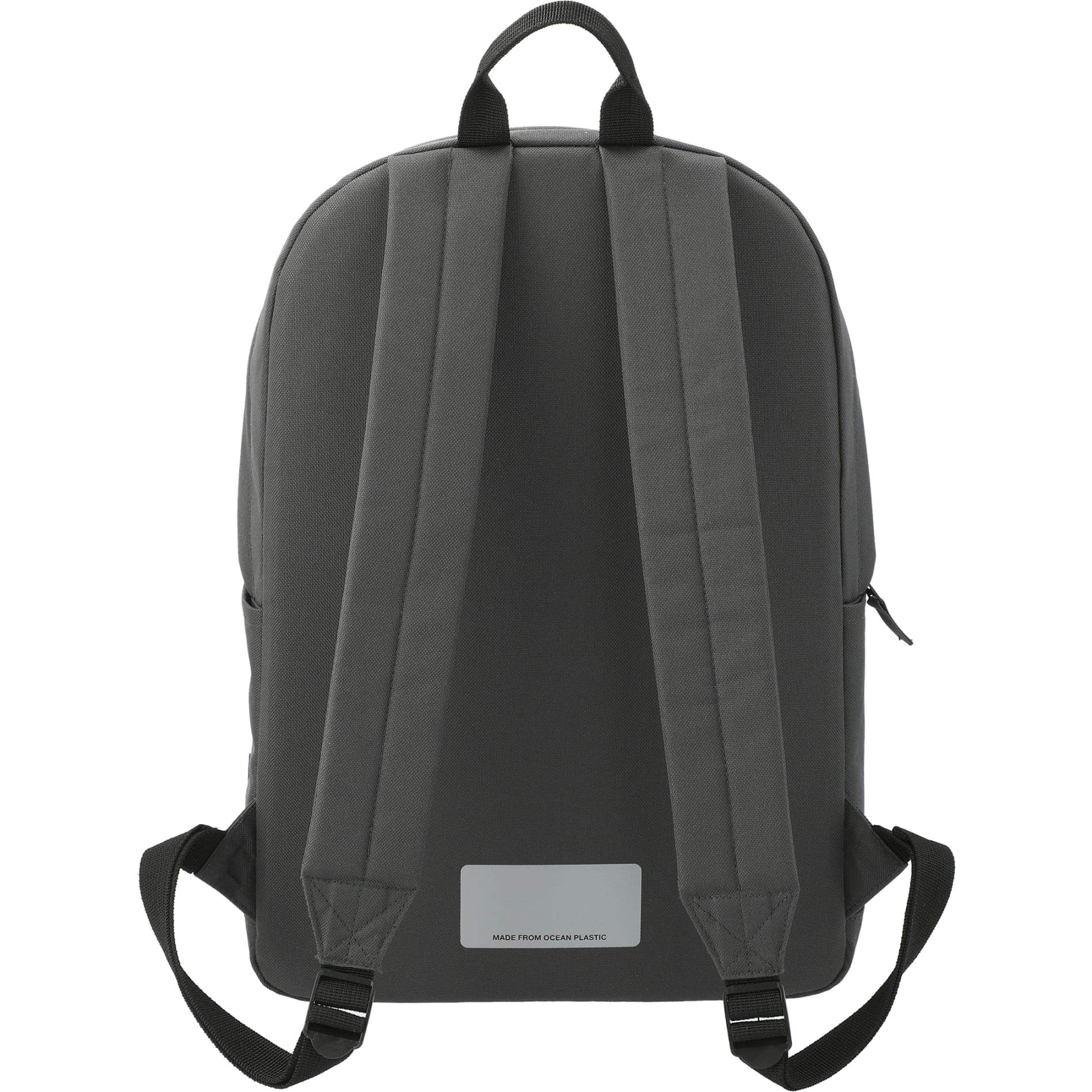 Rear View of Gray Repreve® Ocean Everyday 15" Computer Backpack