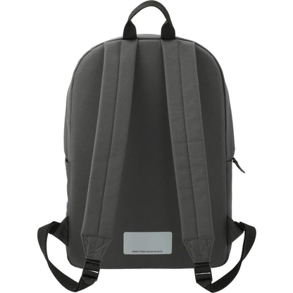 Rear View of Gray Repreve® Ocean Everyday 15" Computer Backpack