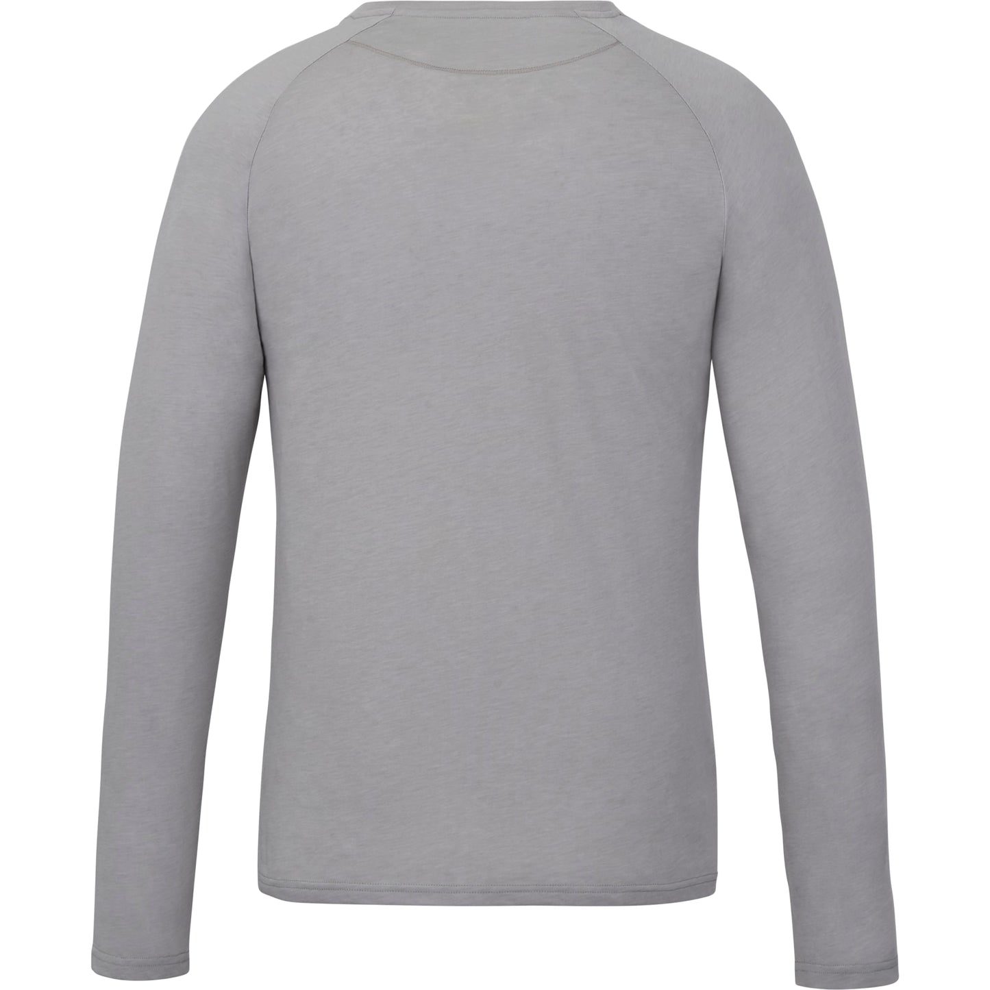 Rear View of Gray tentree TreeBlend Classic Henley Longsleeve - Men's plain