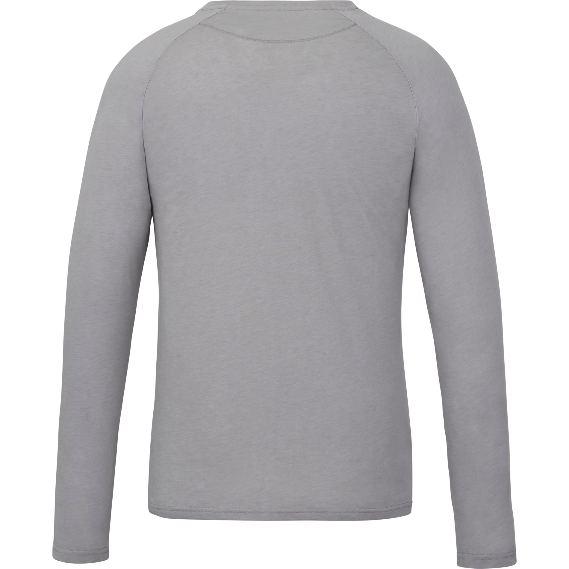 Rear View of Gray tentree TreeBlend Classic Henley Longsleeve - Men's plain