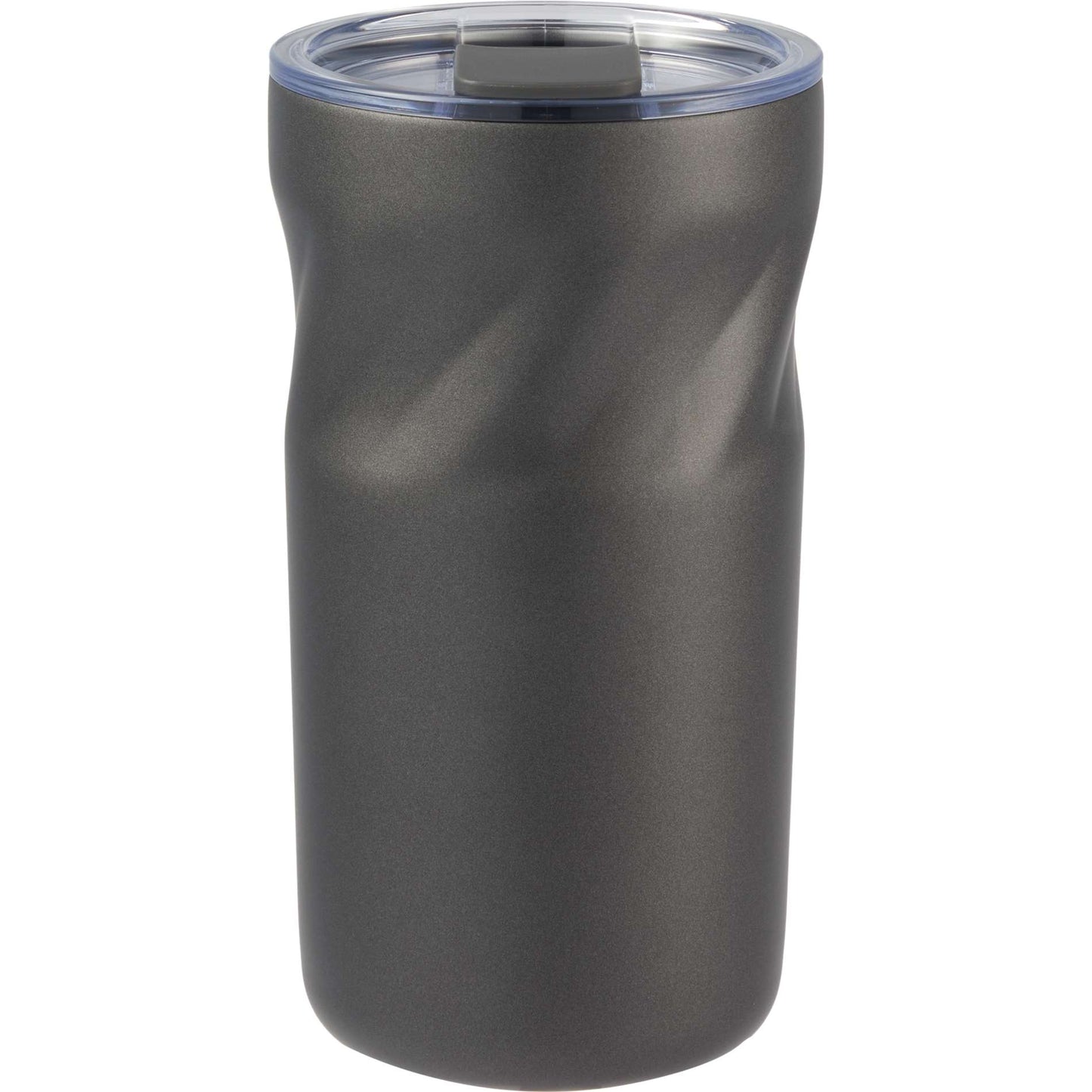 Rear View of Gray Thalia 16oz Vacuum Tumbler