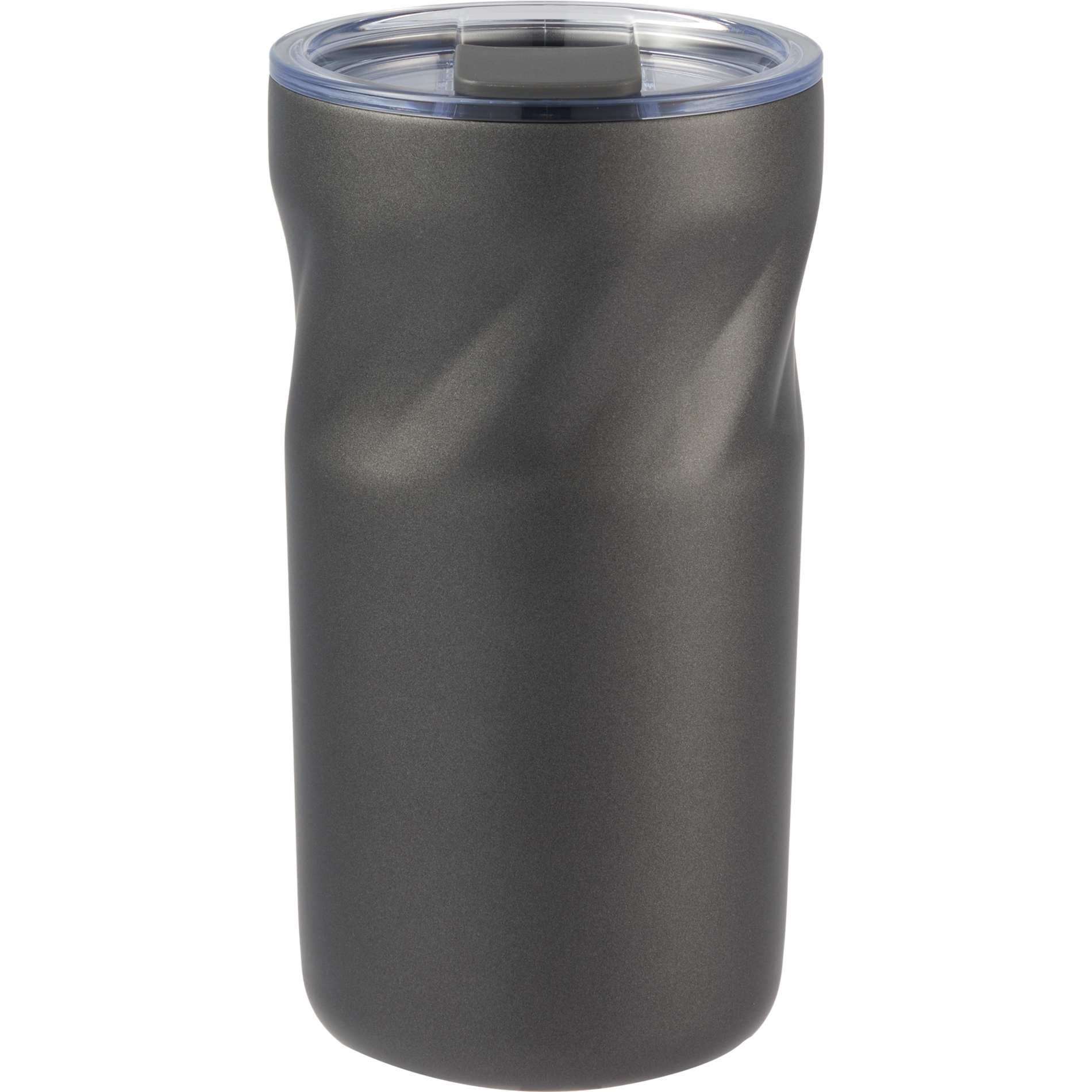 Rear View of Gray Thalia 16oz Vacuum Tumbler