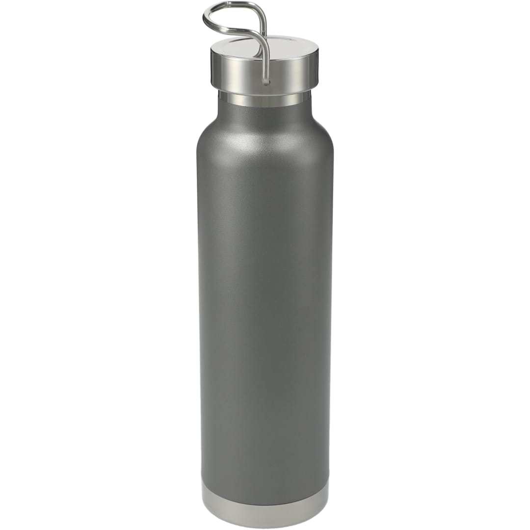 Rear View of Gray Thor Copper Vacuum Insulated Bottle 22oz plain