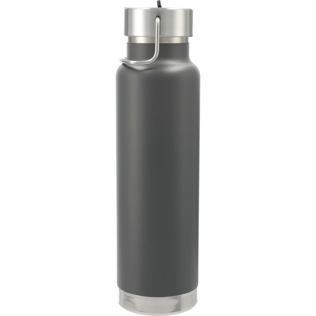 Rear View of Gray Thor Copper Vacuum Insulated Bottle 25oz Straw Lid