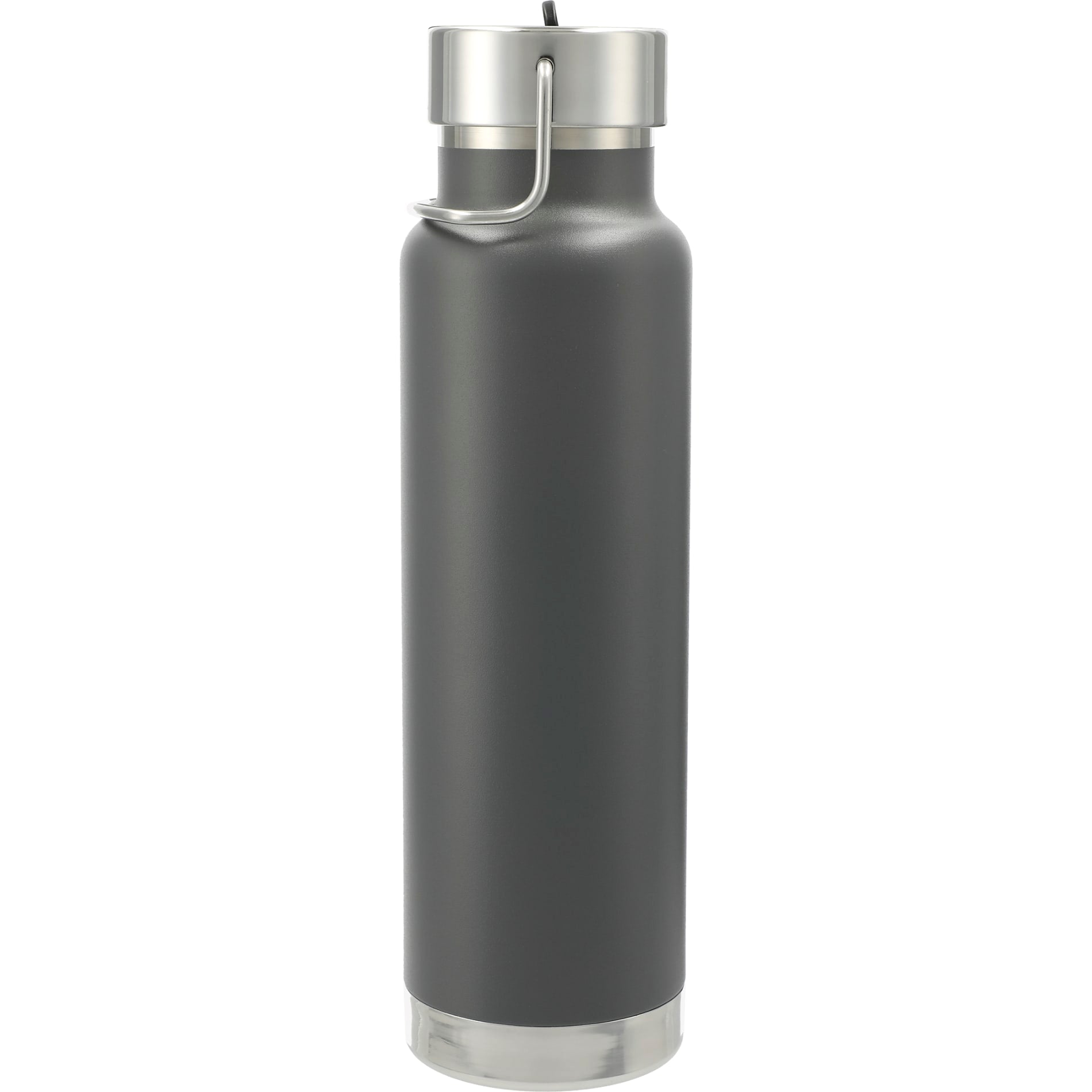 Rear View of Gray Thor Copper Vacuum Insulated Bottle 25oz Straw Lid