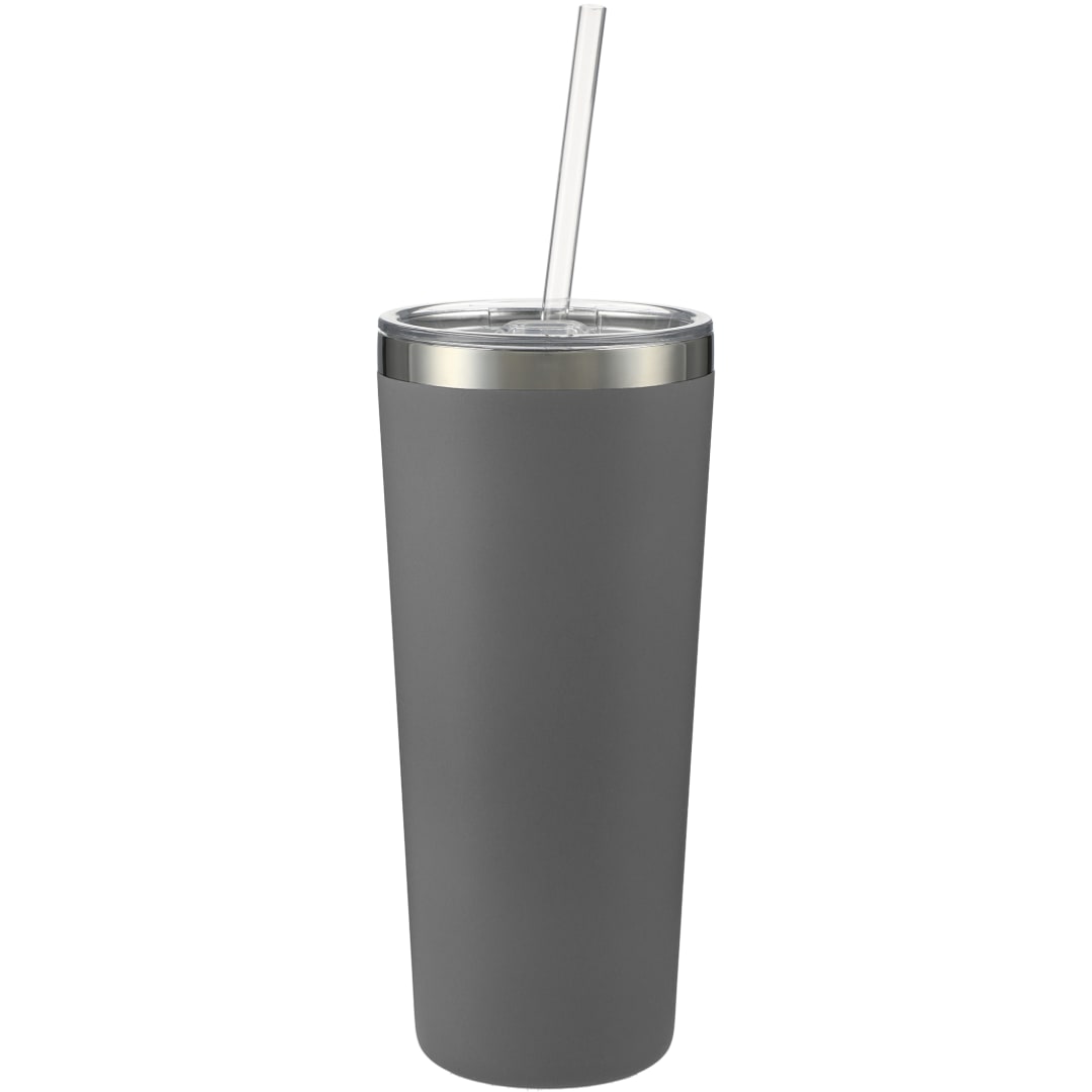 Rear View of Gray Thor Copper Vacuum Insulated Tumbler 22oz plain