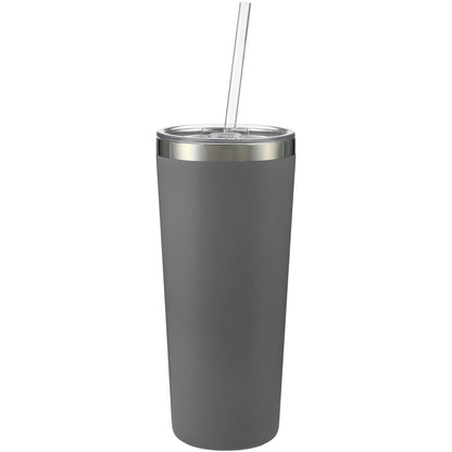 Rear View of Gray Thor Copper Vacuum Insulated Tumbler 22oz plain