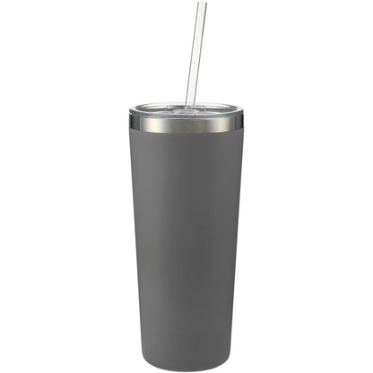 Rear View of Gray Thor Copper Vacuum Insulated Tumbler 22oz plain