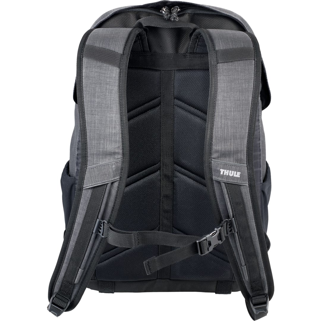 Rear View of Gray Thule Stravan 15" Laptop Backpack