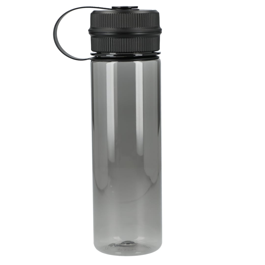 Rear View of Gray Venture Recycled R-PET Sports Bottle 21oz plain