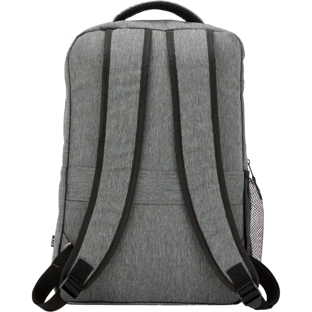 Rear View of Gray Vila Recycled 15" Commuter Backpack plain