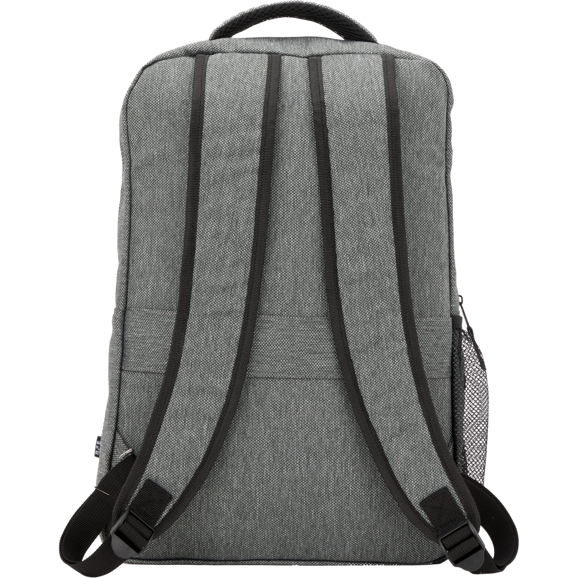 Rear View of Gray Vila Recycled 15" Commuter Backpack plain
