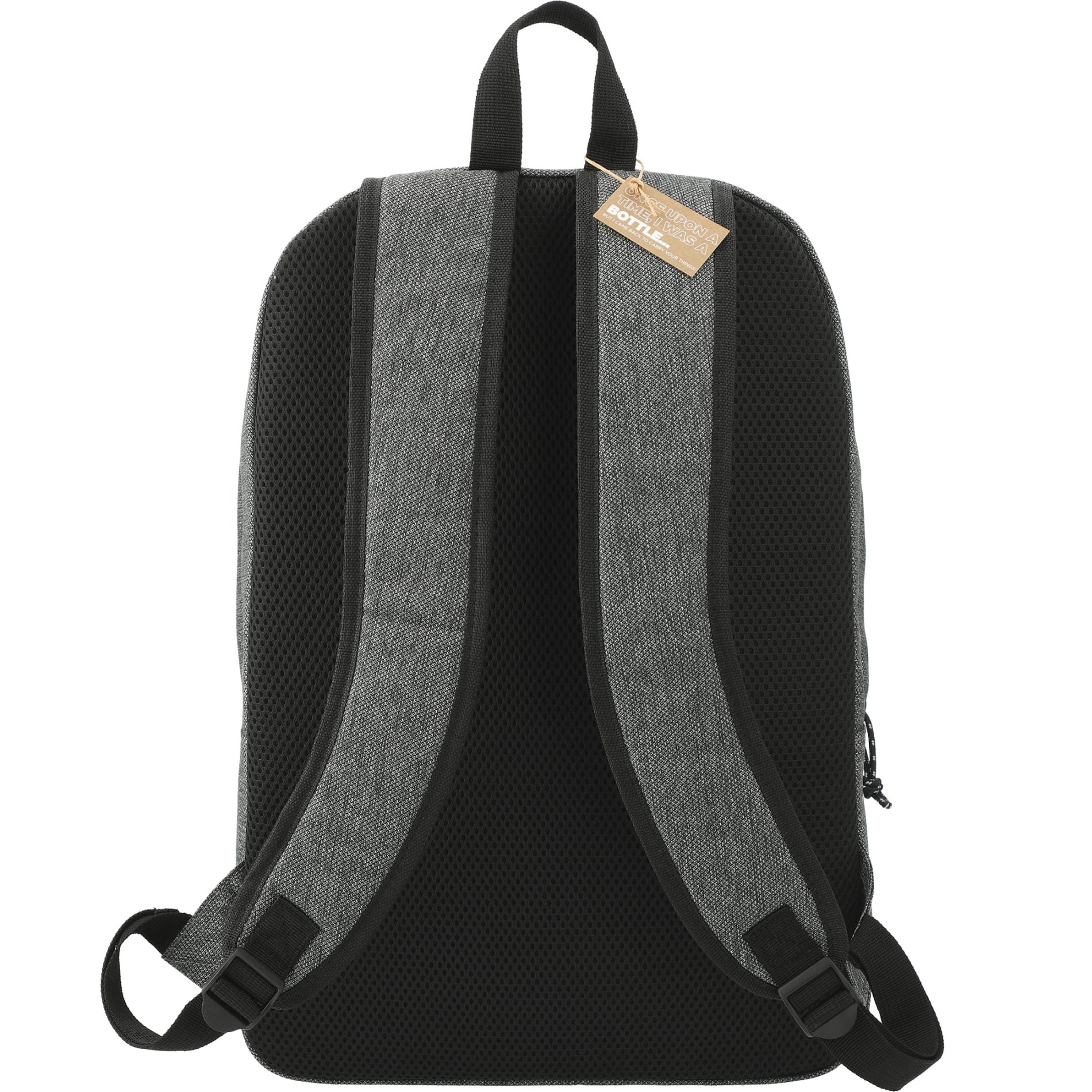 Rear View of Gray Vila Recycled 15" Computer Backpack