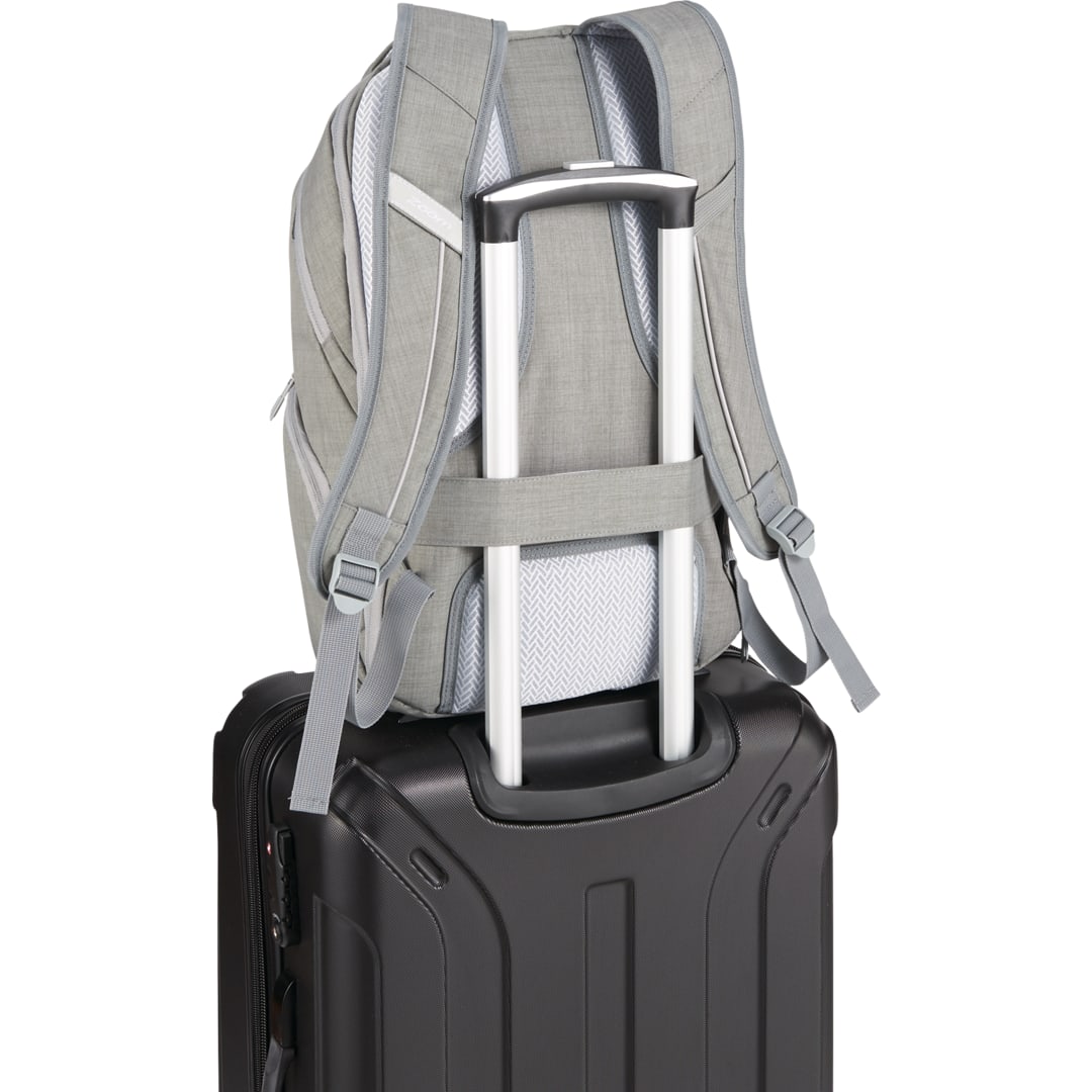 Rear View of Gray Zoom Grid 15" TSA Computer Backpack