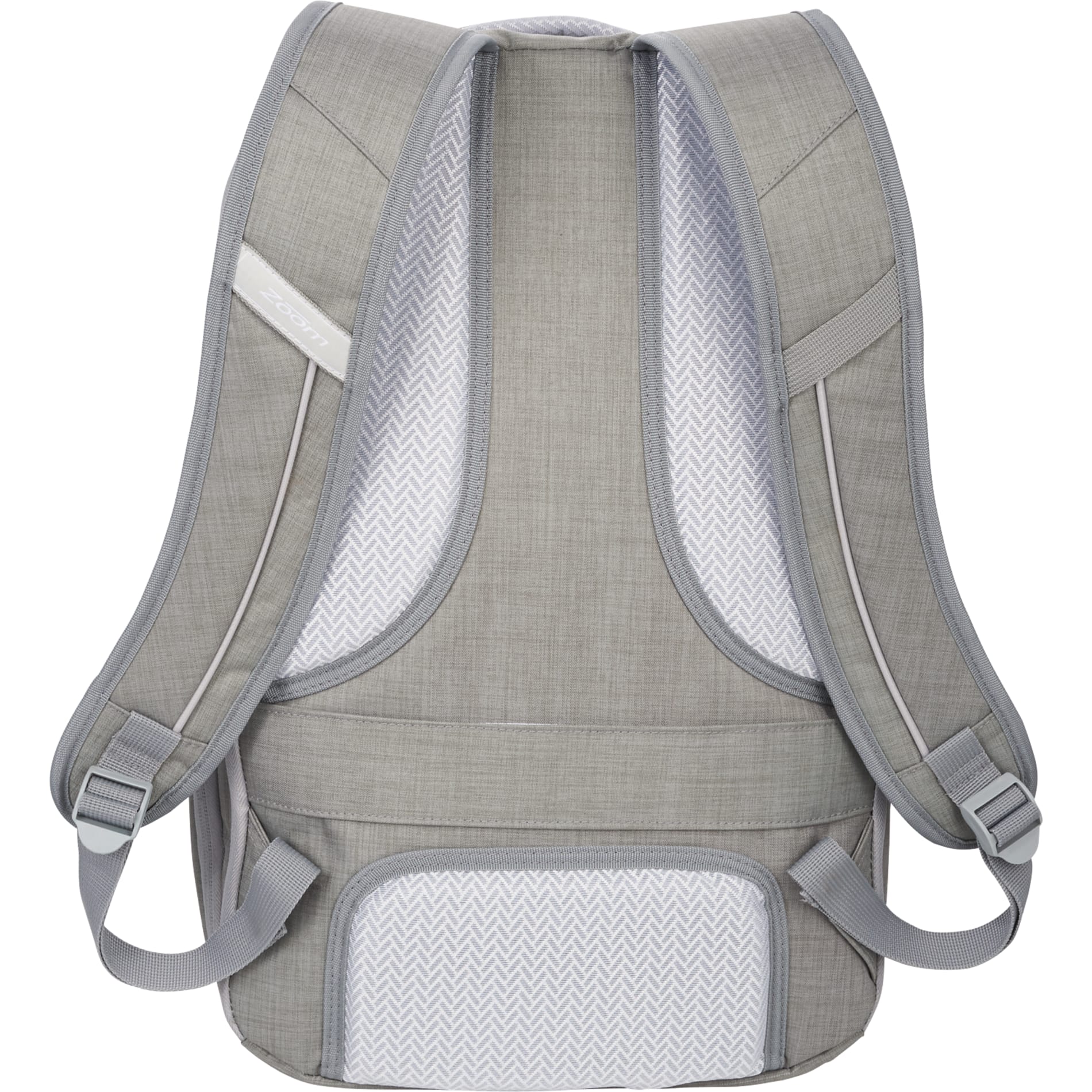 Rear View of Gray Zoom Grid 15" TSA Computer Backpack