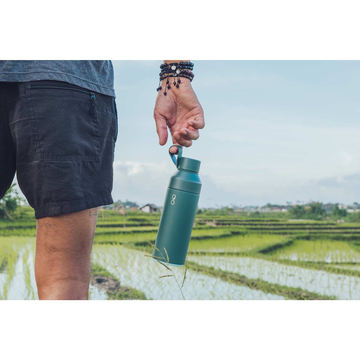 Rear View of Green Ocean Bottle Original 500ml