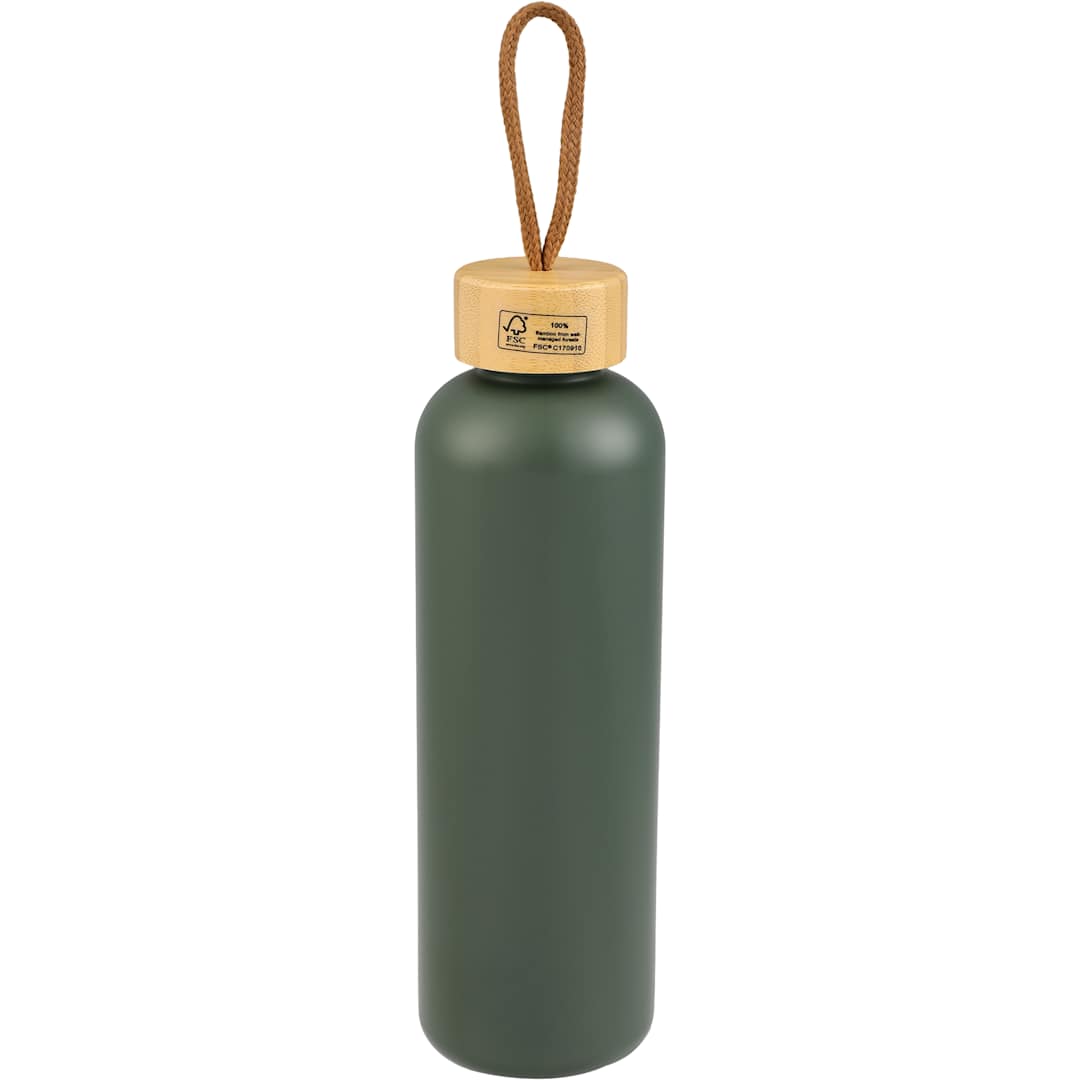Rear View of Green Tania Recycled Bottle w/ FSC® Bamboo Lid 26oz