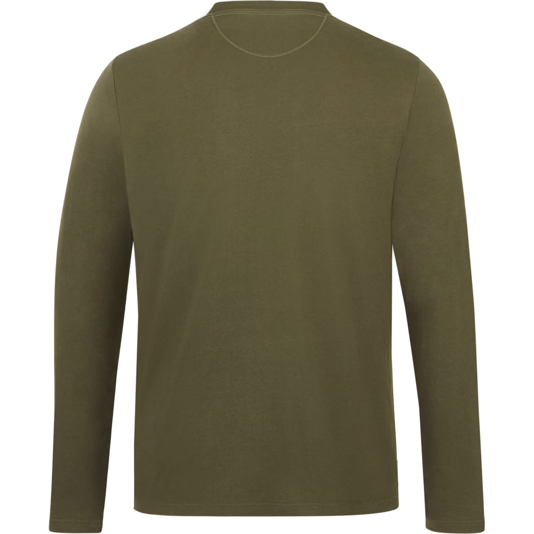 Rear View of Green tentree Organic Cotton Longsleeve Tee - Men's plain