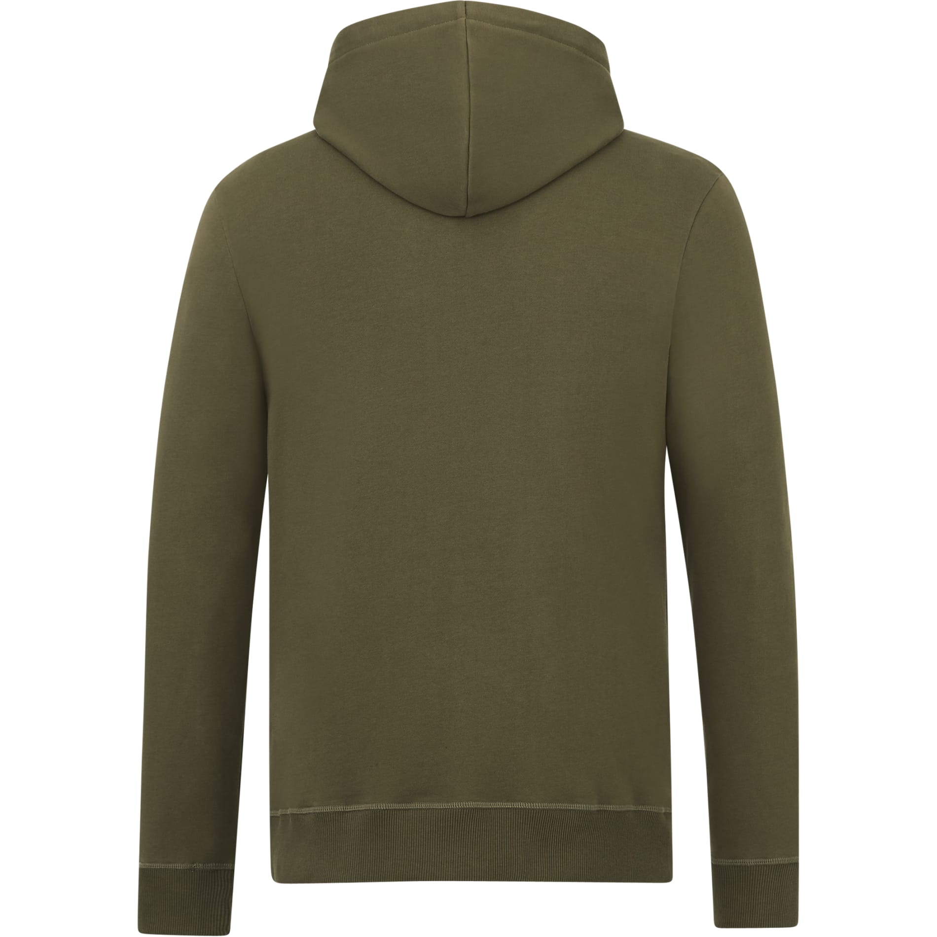 Rear View of Green tentree Organic Cotton Zip Hoodie - Men's plain