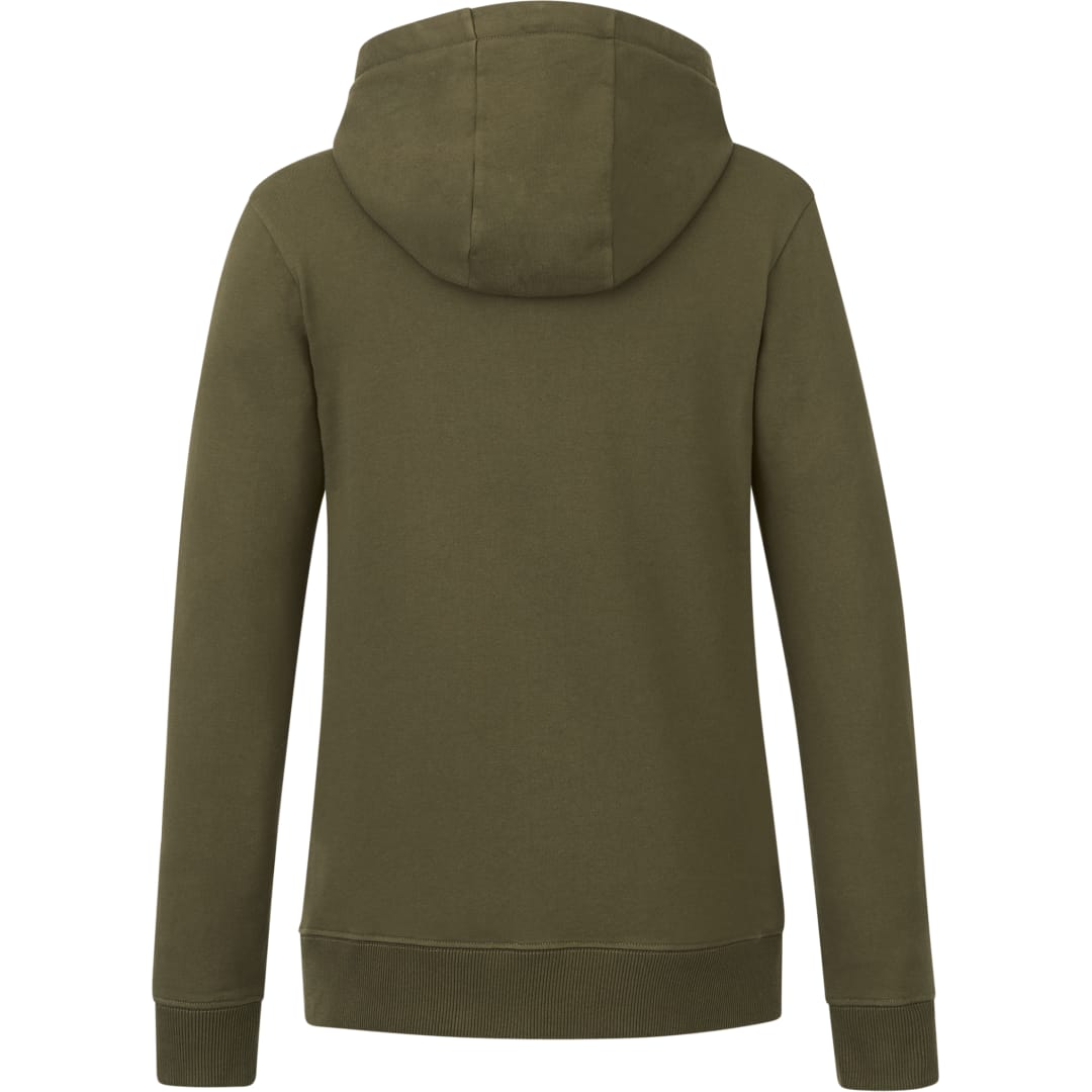 Rear View of Green tentree Organic Cotton Zip Hoodie - Women's plain