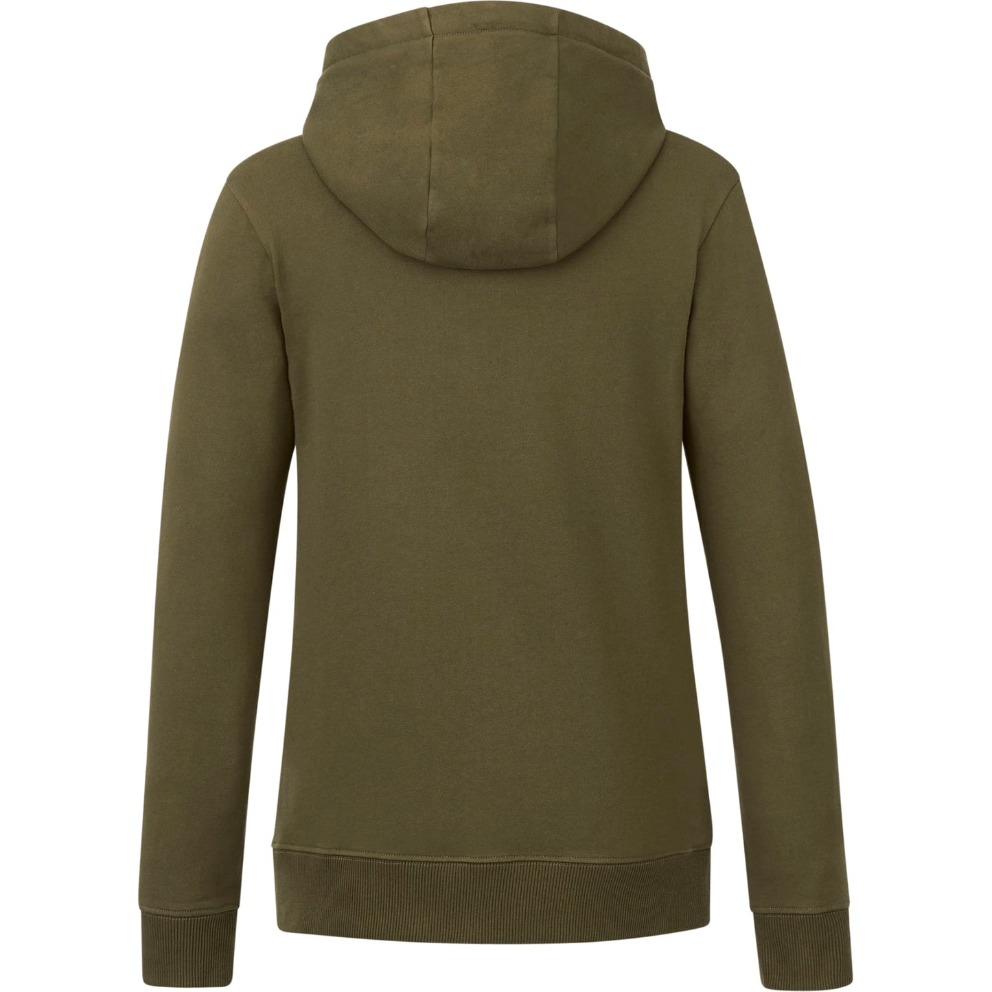 Rear View of Green tentree Organic Cotton Zip Hoodie - Women's plain