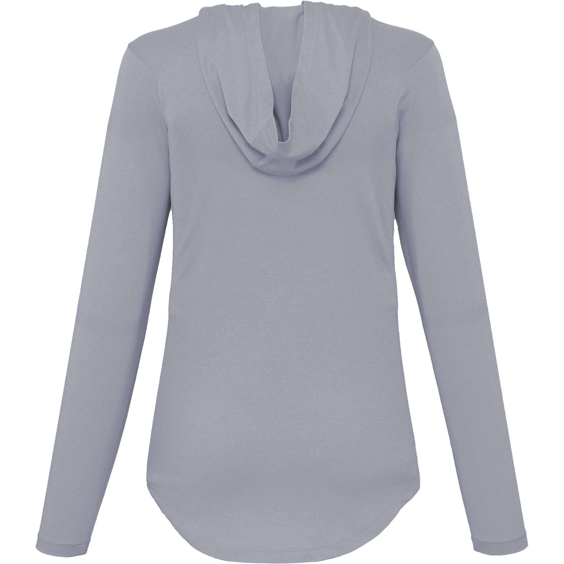 Rear View of Grey IZU Everything Performance Hoodie - Women's plain