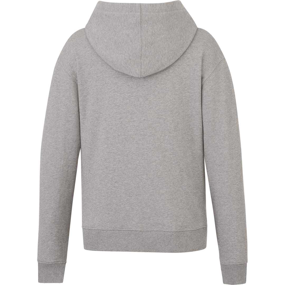 Rear View of Grey tentree Organic Cotton Classic Hoodie - Women's plain