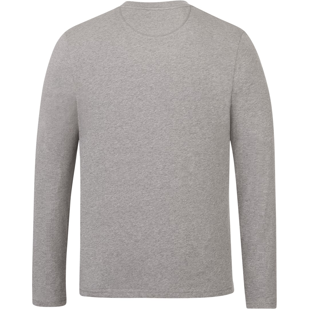 Rear View of Grey tentree Organic Cotton Longsleeve Tee - Men's plain