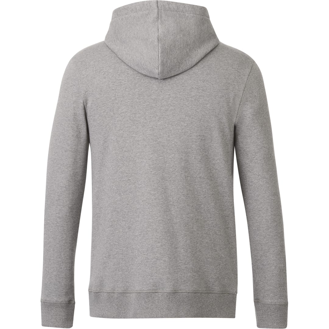 Rear View of Grey tentree Organic Cotton Zip Hoodie - Men's plain