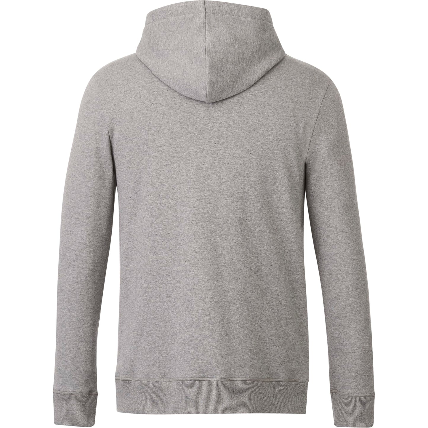 Rear View of Grey tentree Organic Cotton Zip Hoodie - Men's plain